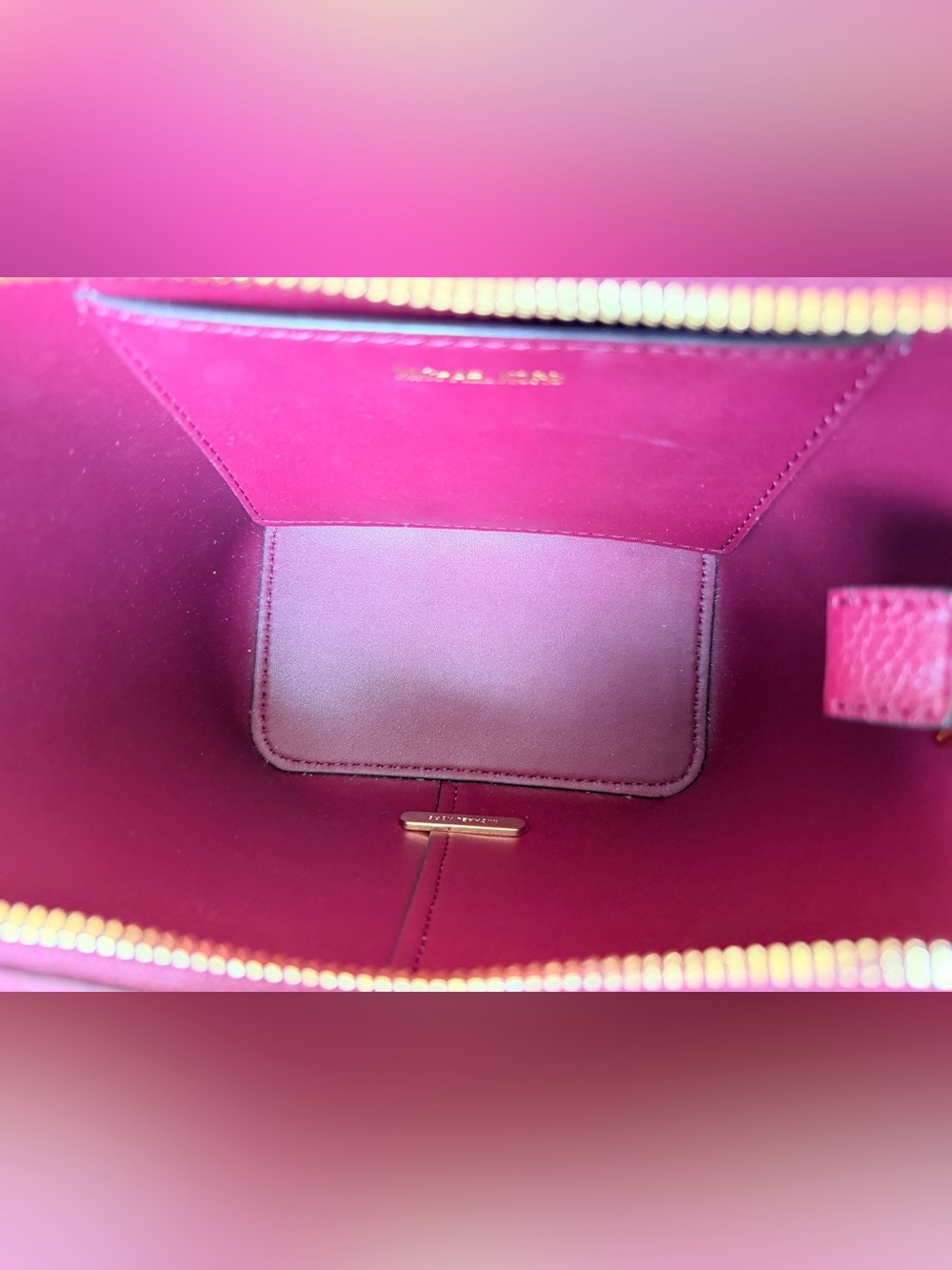Michael Kors Flora Bag in Burgandy. Mixed-Media Monogram and Pebbled Leather NWT - Picture 10 of 10